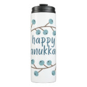 Happy Hanukkah mit Berry Branches Thermosbecher (Vorderseite)