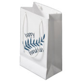 Happy Hanukkah (mit blauen Blätter) Kleine Geschenktüte (Vorderseite Schrägansicht)