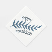 Happy Hanukkah (mit blauen Blätter) Serviette (Ecke)