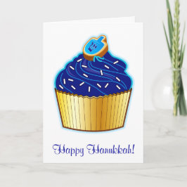 Happy Hanukkah mit Cupcake und Cookie Feiertagskarte