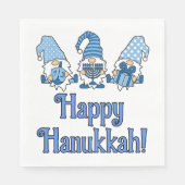 Happy Hanukkah mit drei Gnomen Serviette (Vorderseite)