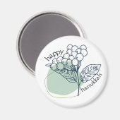 Happy Hanukkah (mit Gezeichnet Berries) Magnet (Vorderseite/Rückseite)