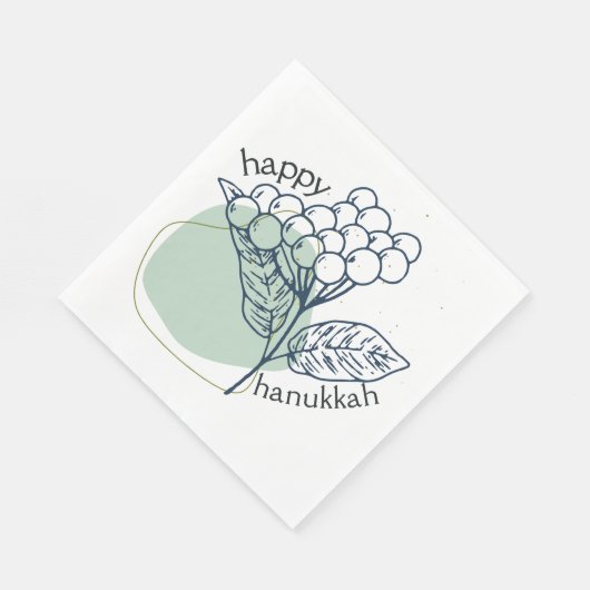 Happy Hanukkah (mit Gezeichnet Berries) Serviette (Ecke)