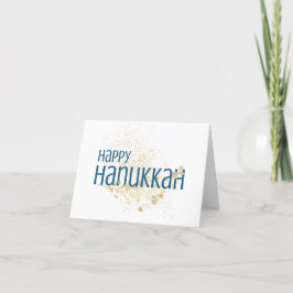 Happy Hanukkah (mit Goldblättern) Dankeskarte