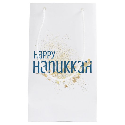 Happy Hanukkah (mit Goldblättern) Kleine Geschenktüte (Vorderseite)