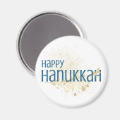 Happy Hanukkah (mit Goldblättern) Magnet (Vorderseite/Rückseite)