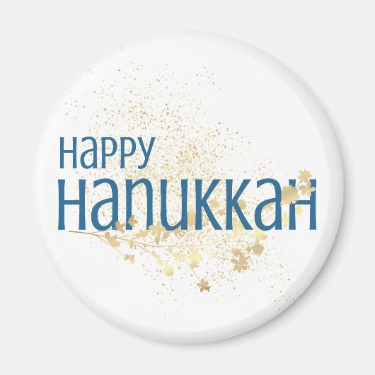 Happy Hanukkah (mit Goldblättern) Magnet (Vorne)