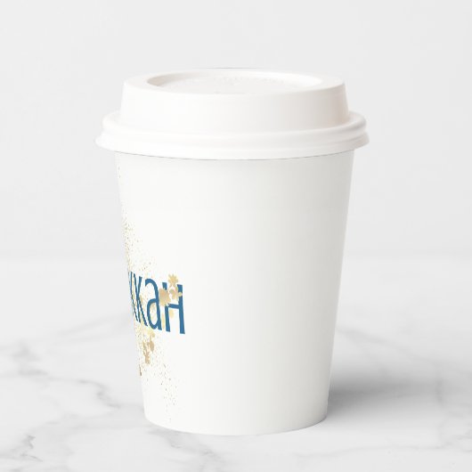 Happy Hanukkah (mit Goldblättern) Pappbecher (Links)