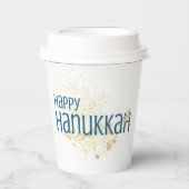 Happy Hanukkah (mit Goldblättern) Pappbecher (Vorderseite)