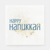 Happy Hanukkah (mit Goldblättern) Serviette (Vorderseite)