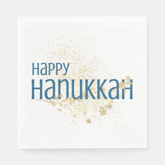 Happy Hanukkah (mit Goldblättern) Serviette (Vorderseite)