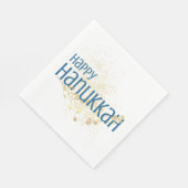 Happy Hanukkah (mit Goldblättern) Serviette (Ecke)