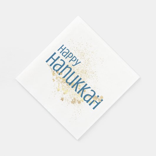 Happy Hanukkah (mit Goldblättern) Serviette (Ecke)