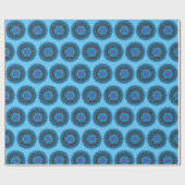 Happy Hanukkah mit menorah blauen Wrapping Paper Geschenkpapier (Flach)