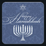 Happy Hanukkah mit Menorah Sticker<br><div class="desc"></div>