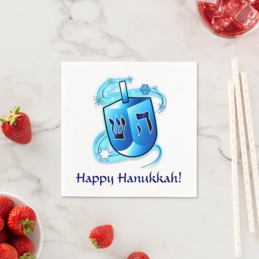 Happy Hanukkah mit Spinning Dreidel Serviette (Beispiel)