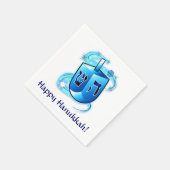 Happy Hanukkah mit Spinning Dreidel Serviette (Ecke)