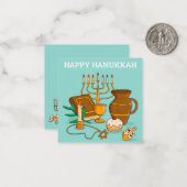 Happy Hanukkah Mitteilungskarte (Vorderseite/Rückseite Beispiel)