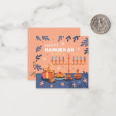 Happy Hanukkah Mitteilungskarte (Vorderseite/Rückseite Beispiel)