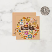 Happy Hanukkah Mitteilungskarte (Vorderseite/Rückseite Beispiel)