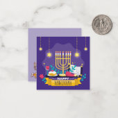 Happy Hanukkah Mitteilungskarte (Vorderseite/Rückseite Beispiel)