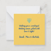 Happy Hanukkah Mitteilungskarte (Rückseite)