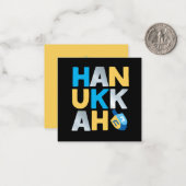 Happy Hanukkah Mitteilungskarte (Vorderseite/Rückseite Beispiel)
