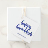 Happy Hanukkah Modern Blue Holiday Geschenkanhänger (Beispiel)