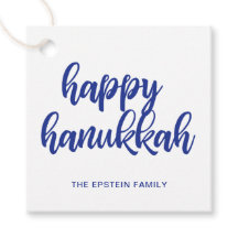 Happy Hanukkah Modern Blue Holiday
