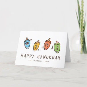 Happy Hanukkah Modern Dreidel Feiertagskarte