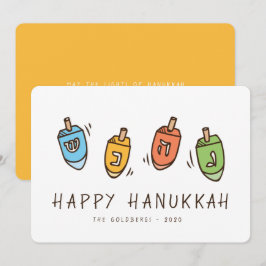 Happy Hanukkah Modern Dreidel Feiertagskarte
