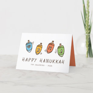 Happy Hanukkah Modern Dreidel Feiertagskarte