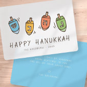 Happy Hanukkah Modern Dreidel Feiertagskarte
