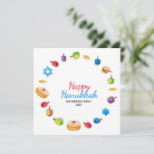 Happy Hanukkah Modern Foto Dreidel Star Name (Stehend Vorderseite)