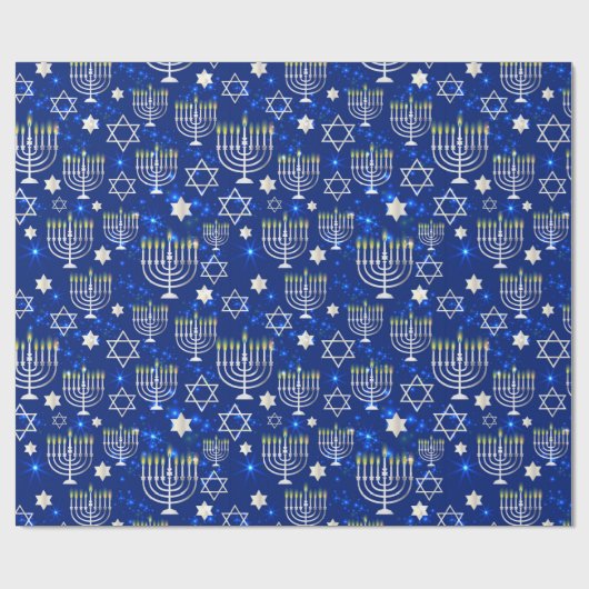 Happy Hanukkah Modern Geschenkpapier (Flach)