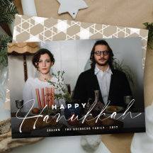 Happy Hanukkah Modern Handwriting Script Foto
