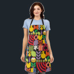 Happy Hanukkah Modern Menorah Latkes & Stars Schürze<br><div class="desc">MACHEN DIE KÜCHE 'STAFF' SMILE DIESES Hanukkah / Chanukah Party mit personalisierten Hanukkah / Chanukah modernen geometrischen Schürze. Menorah, Potato Latkes, Dreidesl, Donuts, Stars & Olivenöl... Jüdische Hanukkah Symbole - sie sind alle hier! Happy Hanukkah wünscht... Dieses hochmoderne Design ist eine großartige Möglichkeit, Freunden & Familie ein sehr glückliches Hanukka/Chanukah...</div>