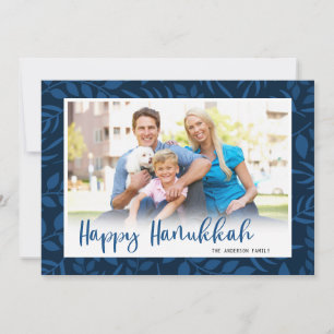 Happy Hanukkah Modern Script Foto Feiertagskarte