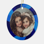HAPPY HANUKKAH Modern Swirl Star Custom PHOTO Keramik Ornament (Links)