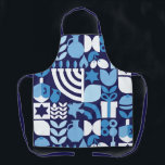 Happy Hanukkah Moderne Menorah, Dreidel & Stars Schürze<br><div class="desc">MACHEN DIE KÜCHE 'STAFF' SMILE DIESES Hanukkah / Chanukah Party mit dieser Hanukkah / Chanukah modernen geometrischen Schürze. Menorah, Dreidel, Donuts, Stars & Olivenöl... Jüdische Hanukkah-Symbole. Dieses hochklassige, moderne Design ist eine großartige Möglichkeit, Freunden & Familie eine sehr glückliche Hanukka/Chanukah zu wünschen. Wenn Sie gewollt haben, eine Variante dieses Designs...</div>