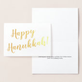 Happy Hanukkah moderne Schrift Typografie Zoll Folienkarte (Anzeige)