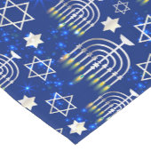 Happy Hanukkah Moderne Star von David Menorah Kurzer Tischläufer (Ecke)