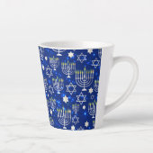 Happy Hanukkah Moderne Star von David Menorah Milchtasse (Rechts)