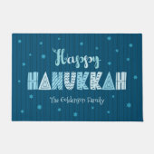 Happy Hanukkah Moderne Whimsikale Typografie Aquam Fußmatte (Vorderseite)