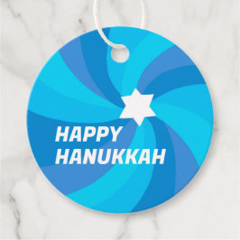 HAPPY HANUKKAH Moderner Swirl Star von David Custo Geschenkanhänger