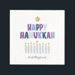 Happy Hanukkah Monogram Party Napkins Serviette<br><div class="desc">Wenn Sie sich auf eine Ansammlung, ein Cocktail-Party oder ein Abendessen vorbereiten, werden unsere Servietten von Hanukkah Ihrem Tisch eine lustige und festliche Touch verleihen. Entwerfen Sie Ihre eigenen Servietten, um Ihre Partys wirklich einzigartig zu machen. Unsere modernen Hanukkah-Designs werden Ihnen die perfekte Touch zu Ihrem Urlaubstisch hinzufügen. Fügen Sie...</div>