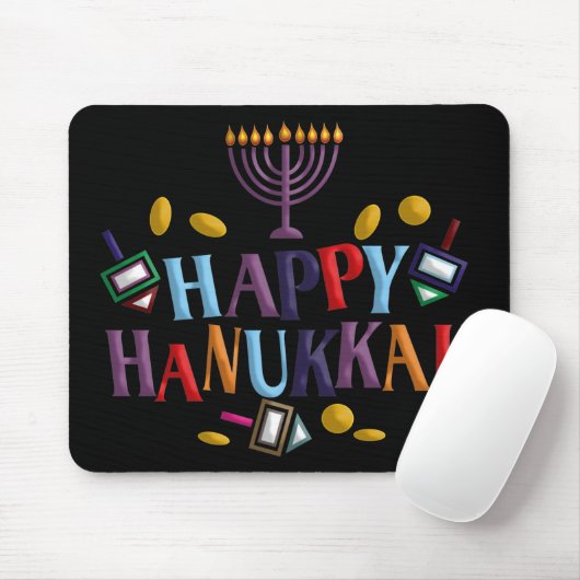 Happy Hanukkah Mousepad (Mit Mouse)