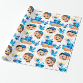 Happy Hanukkah Muster Wrapping Paper Geschenkpapier (Ungerollt)