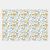 Happy Hanukkah Muster Wrapping Paper Sheets Geschenkpapier Set (Vorderseite 3)