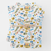 Happy Hanukkah Muster Wrapping Paper Sheets Geschenkpapier Set (Beispiel)